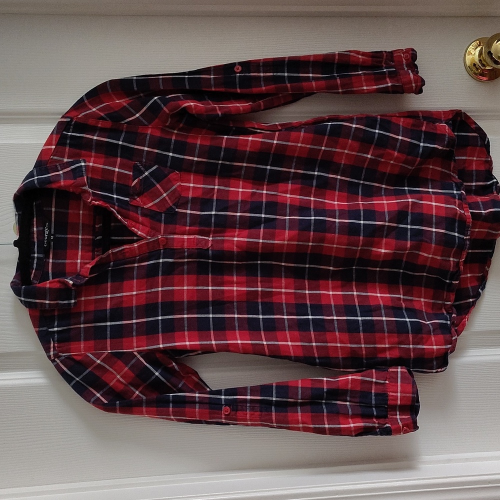 Girl's Plaid Hi-Lo Shirt